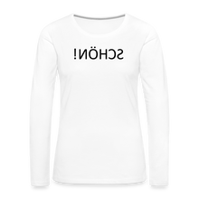 Lade das Bild in den Galerie-Viewer, Langarmshirt SCHÖN! Spiegelschrift - Weiß