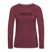Lade das Bild in den Galerie-Viewer, Langarmshirt SCHÖN! Spiegelschrift - Bordeauxrot meliert