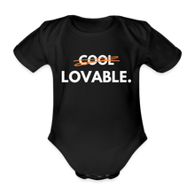 Lade das Bild in den Galerie-Viewer, Baby Bio-Kurzarm-Body LOVABLE. II - Schwarz