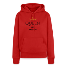 Lade das Bild in den Galerie-Viewer, Frauen Hoodie QUEEN not PRINCESS - Rot