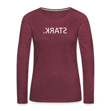 Lade das Bild in den Galerie-Viewer, Langarmshirt STARK Spiegelschrift II - Bordeauxrot meliert