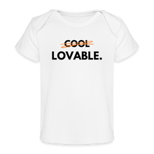 Lade das Bild in den Galerie-Viewer, Baby Bio-T-Shirt LOVABLE. - schwarze Schrift - Weiß