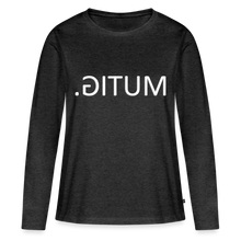Lade das Bild in den Galerie-Viewer, Langarmshirt MUTIG Spiegelschrift II - Anthrazit meliert