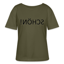Lade das Bild in den Galerie-Viewer, T-Shirt SCHÖN Spiegelschrift - Khaki