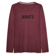 Lade das Bild in den Galerie-Viewer, Langarmshirt STARK. Spiegelschrift - Bordeauxrot meliert