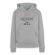Lade das Bild in den Galerie-Viewer, Frauen Hoodie QUEEN not PRINCESS - Grau meliert
