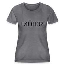 Lade das Bild in den Galerie-Viewer, Frauen Funktions-T-Shirt SCHÖN! Spiegelschrift - dunkle Melange
