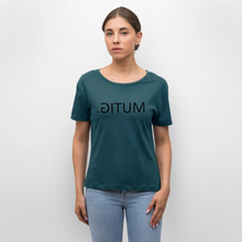 Lade das Bild in den Galerie-Viewer, T-Shirt MUTIG. - Spiegelschrift - Dunkles Petrol