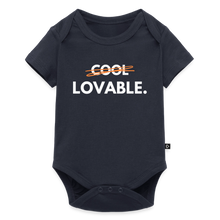 Lade das Bild in den Galerie-Viewer, Baby Bio-Kurzarm-Body LOVABLE. II - Navy