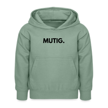 Lade das Bild in den Galerie-Viewer, Kinder Hoodie MUTIG. - Graugrün