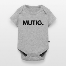 Lade das Bild in den Galerie-Viewer, Baby Bio-Kurzarm-Body MUTIG. - Grau meliert