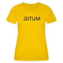 Lade das Bild in den Galerie-Viewer, Frauen Funktions-T-Shirt MUTIG. Spiegelschrift - Eigelb