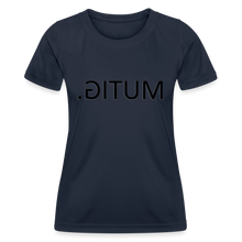 Lade das Bild in den Galerie-Viewer, Frauen Funktions-T-Shirt MUTIG. Spiegelschrift - Navy