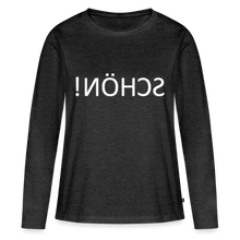 Lade das Bild in den Galerie-Viewer, Langarmshirt SCHÖN Spiegelschrift II - Anthrazit meliert