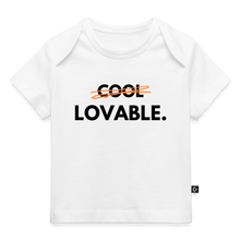 Lade das Bild in den Galerie-Viewer, Baby Bio-T-Shirt LOVABLE. - schwarze Schrift - Weiß