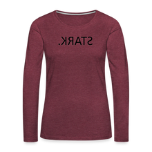 Lade das Bild in den Galerie-Viewer, Langarmshirt STARK. Spiegelschrift - Bordeauxrot meliert