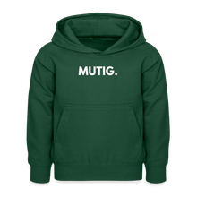 Lade das Bild in den Galerie-Viewer, Kinder Hoodie MUTIG II - Flaschengrün