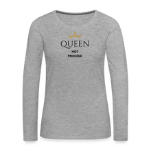 Lade das Bild in den Galerie-Viewer, Langarmshirt QUEEN not PRINCESS - Grau meliert