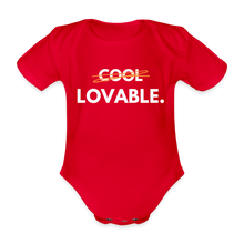 Lade das Bild in den Galerie-Viewer, Baby Bio-Kurzarm-Body LOVABLE. II - Rot