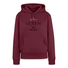 Lade das Bild in den Galerie-Viewer, Frauen Hoodie QUEEN not PRINCESS - Burgunderrot