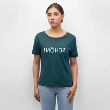Lade das Bild in den Galerie-Viewer, T-Shirt SCHÖN Spiegelschrift II - Dunkles Petrol