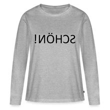 Lade das Bild in den Galerie-Viewer, Langarmshirt SCHÖN! Spiegelschrift - Grau meliert