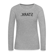 Lade das Bild in den Galerie-Viewer, Langarmshirt STARK. Spiegelschrift - Grau meliert