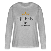 Lade das Bild in den Galerie-Viewer, Langarmshirt QUEEN not PRINCESS - Grau meliert