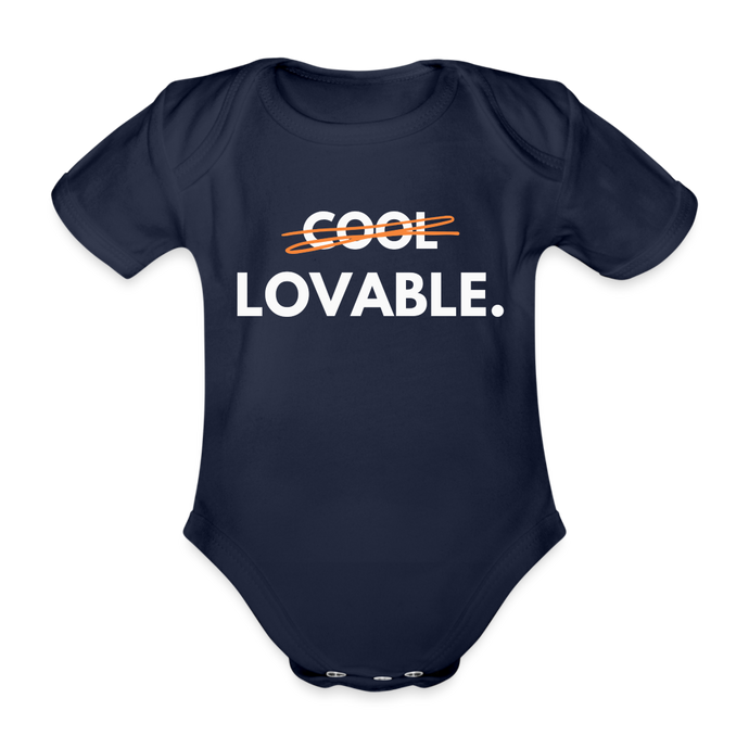 Baby Bio-Kurzarm-Body LOVABLE. II - Dunkelnavy