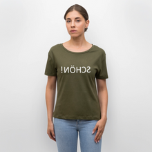 Lade das Bild in den Galerie-Viewer, T-Shirt SCHÖN Spiegelschrift II - Khaki
