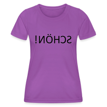Lade das Bild in den Galerie-Viewer, Frauen Funktions-T-Shirt SCHÖN! Spiegelschrift - Violett
