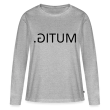 Lade das Bild in den Galerie-Viewer, Langarmshirt MUTIG. Spiegelschrift - Grau meliert
