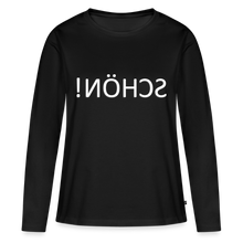 Lade das Bild in den Galerie-Viewer, Langarmshirt SCHÖN Spiegelschrift II - Schwarz
