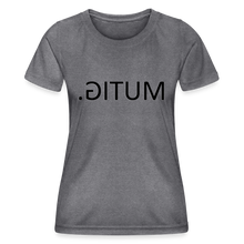 Lade das Bild in den Galerie-Viewer, Frauen Funktions-T-Shirt MUTIG. Spiegelschrift - dunkle Melange 

