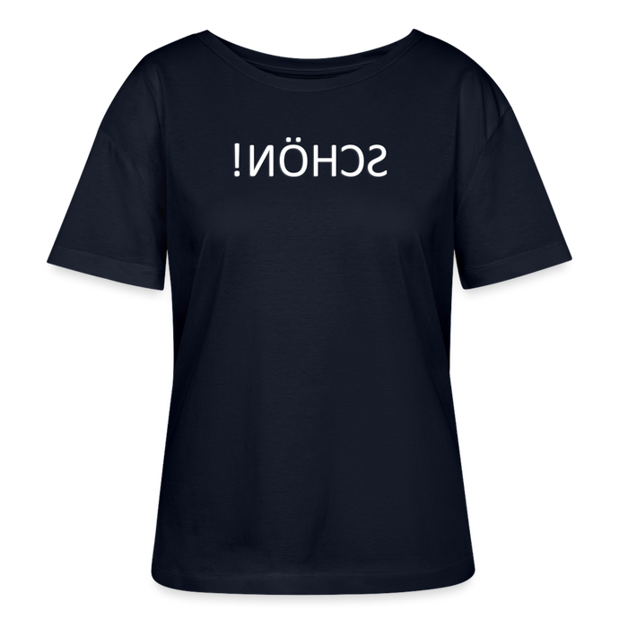 T-Shirt SCHÖN Spiegelschrift II - Navy