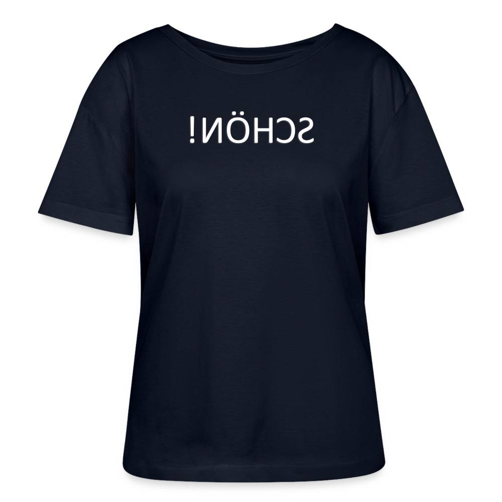 T-Shirt SCHÖN Spiegelschrift II - Navy