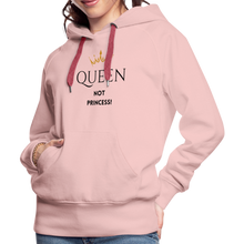 Lade das Bild in den Galerie-Viewer, Frauen Hoodie QUEEN not PRINCESS - Kristallrosa
