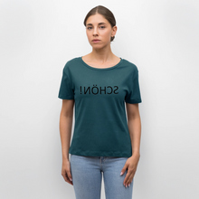 Lade das Bild in den Galerie-Viewer, T-Shirt SCHÖN Spiegelschrift - Dunkles Petrol
