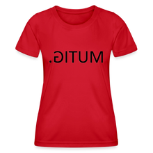 Lade das Bild in den Galerie-Viewer, Frauen Funktions-T-Shirt MUTIG. Spiegelschrift - Rot
