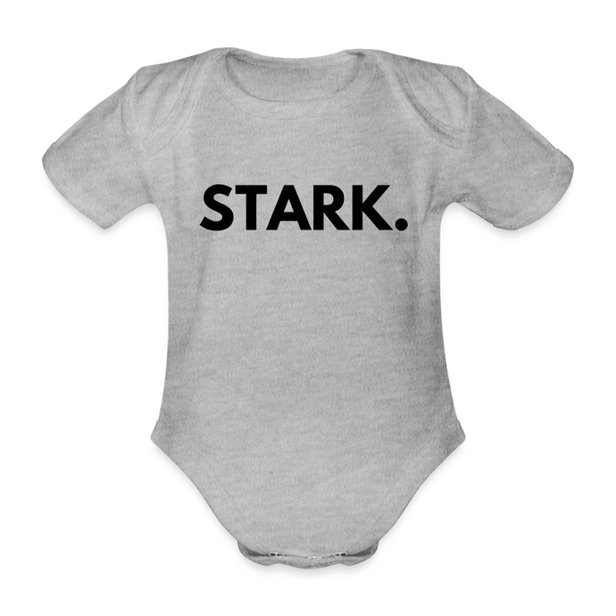 Baby Bio-Kurzarm-Body STARK. - Grau meliert