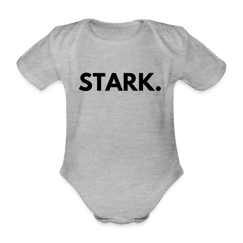 Baby Bio-Kurzarm-Body STARK. - Grau meliert