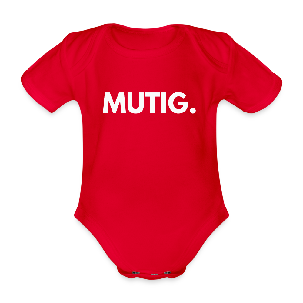 Baby Bio-Kurzarm-Body MUTIG. II - Rot