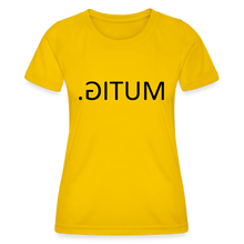 Lade das Bild in den Galerie-Viewer, Frauen Funktions-T-Shirt MUTIG. Spiegelschrift - Eigelb
