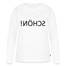 Lade das Bild in den Galerie-Viewer, Langarmshirt SCHÖN! Spiegelschrift - Weiß
