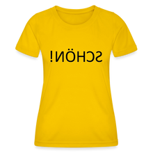 Lade das Bild in den Galerie-Viewer, Frauen Funktions-T-Shirt SCHÖN! Spiegelschrift - Eigelb
