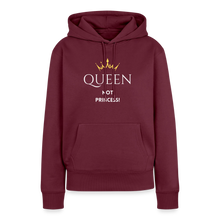 Lade das Bild in den Galerie-Viewer, Frauen Hoodie QUEEN not PRINCESS II - Burgunderrot
