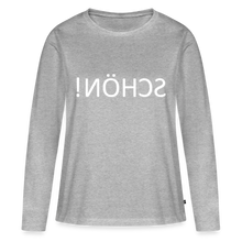 Lade das Bild in den Galerie-Viewer, Langarmshirt SCHÖN Spiegelschrift II - Grau meliert
