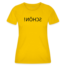 Lade das Bild in den Galerie-Viewer, Frauen Funktions-T-Shirt SCHÖN! Spiegelschrift - Eigelb
