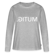 Lade das Bild in den Galerie-Viewer, Langarmshirt MUTIG Spiegelschrift II - Grau meliert
