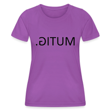 Lade das Bild in den Galerie-Viewer, Frauen Funktions-T-Shirt MUTIG. Spiegelschrift - Violett
